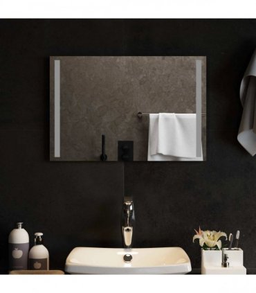 vidaXL LED Bathroom Mirror Transparent 60 x 40 cm Tempered Glass — V0672260093