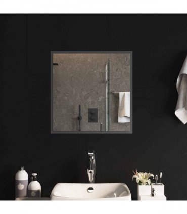 vidaXL LED Bathroom Mirror Transparent 50 x 50 cm Tempered Glass — V0672260094