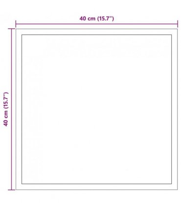 vidaXL LED Bathroom Mirror Transparent 40 x 40 cm Tempered Glass — V0672260095