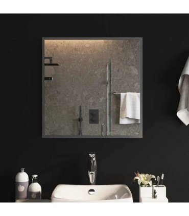 vidaXL LED Bathroom Mirror Transparent 60 x 60 cm Tempered Glass — V0672260096