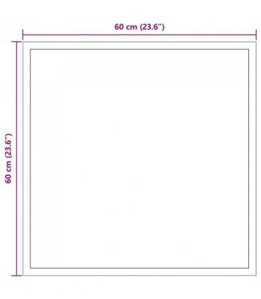 vidaXL LED Bathroom Mirror Transparent 60 x 60 cm Tempered Glass — V0672260096