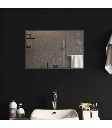 vidaXL LED Bathroom Mirror Transparent 60 x 40 cm Tempered Glass — V0672260097