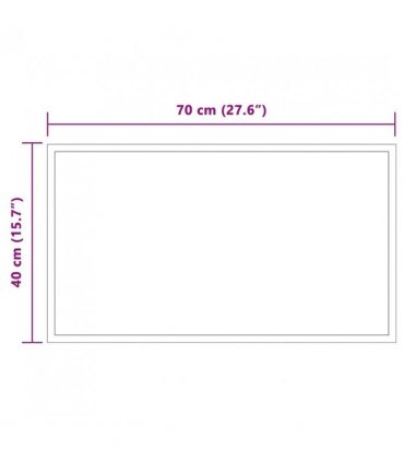 vidaXL LED Bathroom Mirror Transparent 70 x 40 cm Tempered Glass — V0672260098