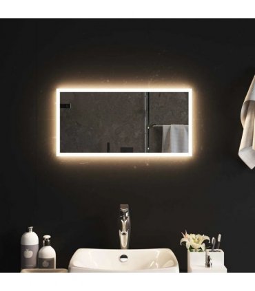 vidaXL LED Bathroom Mirror Transparent 60 x 30 cm Tempered Glass — V0672260099