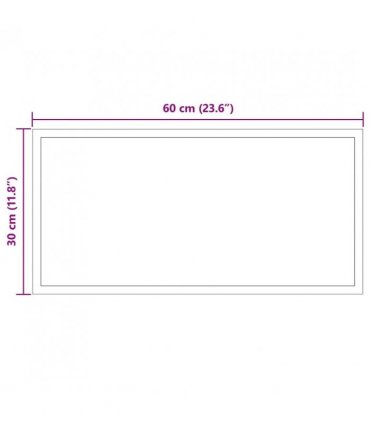 vidaXL LED Bathroom Mirror Transparent 60 x 30 cm Tempered Glass — V0672260099