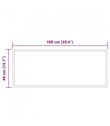 vidaXL LED Bathroom Mirror Transparent 100 x 40 cm Tempered Glass — V0672260100