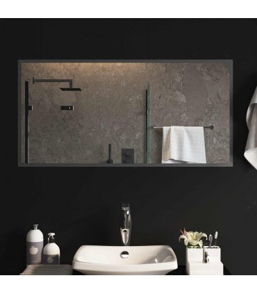 vidaXL LED Bathroom Mirror Transparent 100 x 50 cm Tempered Glass — V0672260101