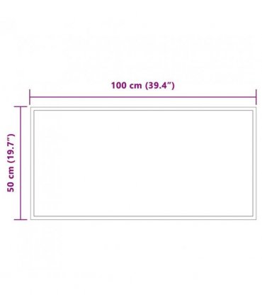 vidaXL LED Bathroom Mirror Transparent 100 x 50 cm Tempered Glass — V0672260101