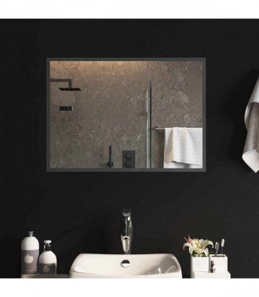 vidaXL LED Bathroom Mirror Transparent 70 x 50 cm Tempered Glass — V0672260103