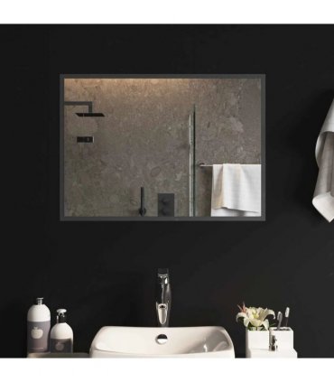 vidaXL LED Bathroom Mirror Transparent 70 x 50 cm Tempered Glass — V0672260103