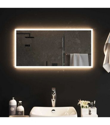 vidaXL LED Bathroom Mirror Transparent 80 x 40 cm Tempered Glass — V0672260104