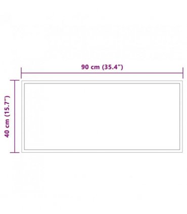 vidaXL LED Bathroom Mirror Transparent 90 x 40 cm Tempered Glass — V0672260105