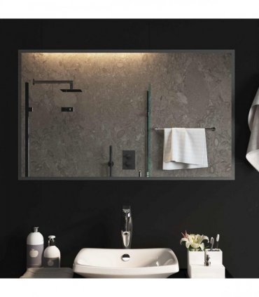 vidaXL LED Bathroom Mirror Transparent 100 x 60 cm Tempered Glass — V0672260106