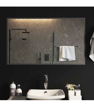 vidaXL LED Bathroom Mirror Transparent 100 x 60 cm Tempered Glass — V0672260106