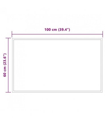 vidaXL LED Bathroom Mirror Transparent 100 x 60 cm Tempered Glass — V0672260106