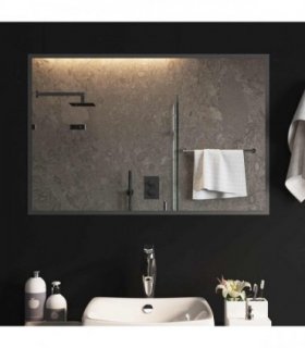 vidaXL LED Bathroom Mirror Transparent 90 x 60 cm Tempered Glass — V0672260109