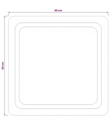 vidaXL LED Bathroom Mirror Transparent 60 x 60 cm Tempered Glass — V0672260111