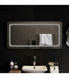 vidaXL LED Bathroom Mirror Transparent 100 x 50 cm Tempered Glass — V0672260115