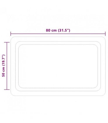 vidaXL LED Bathroom Mirror Transparent 80 x 50 cm Tempered Glass — V0672260117