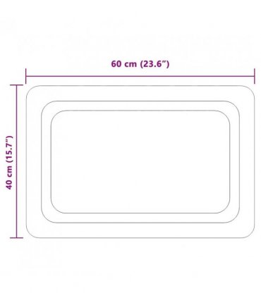 vidaXL LED Bathroom Mirror Transparent 60 x 40 cm Tempered Glass — V0672260119