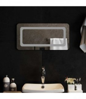 vidaXL LED Bathroom Mirror Transparent 60 x 30 cm Tempered Glass — V0672260121