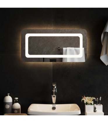 vidaXL LED Bathroom Mirror Transparent 60 x 30 cm Tempered Glass — V0672260121