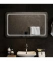 vidaXL LED Bathroom Mirror Transparent 100 x 60 cm Tempered Glass — V0672260122