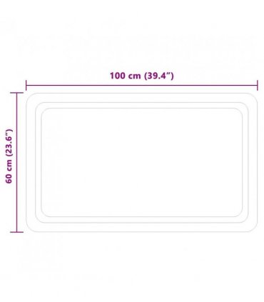 vidaXL LED Bathroom Mirror Transparent 100 x 60 cm Tempered Glass — V0672260122