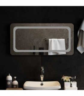 vidaXL LED Bathroom Mirror Transparent 80 x 40 cm Tempered Glass — V0672260123