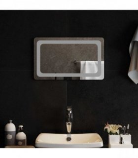 vidaXL LED Bathroom Mirror Transparent 50 x 30 cm Tempered Glass — V0672260124