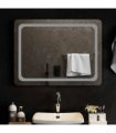 vidaXL LED Bathroom Mirror Transparent 80 x 60 cm Tempered Glass — V0672260125