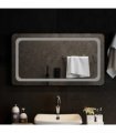 vidaXL LED Bathroom Mirror Transparent 90 x 50 cm Tempered Glass — V0672260126