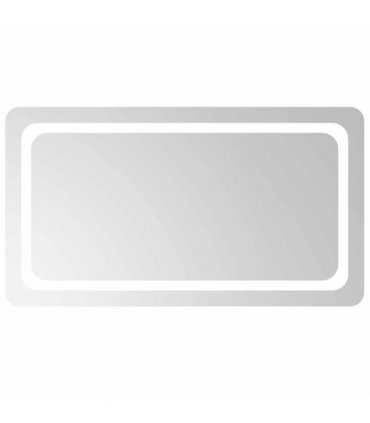 vidaXL LED Bathroom Mirror Transparent 90 x 50 cm Tempered Glass — V0672260126
