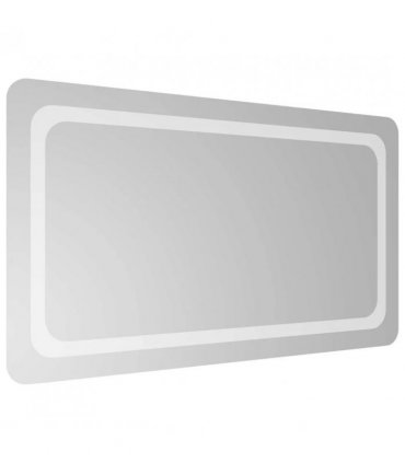 vidaXL LED Bathroom Mirror Transparent 90 x 50 cm Tempered Glass — V0672260126