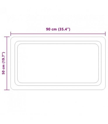 vidaXL LED Bathroom Mirror Transparent 90 x 50 cm Tempered Glass — V0672260126