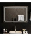 vidaXL LED Bathroom Mirror Transparent 90 x 60 cm Tempered Glass — V0672260127