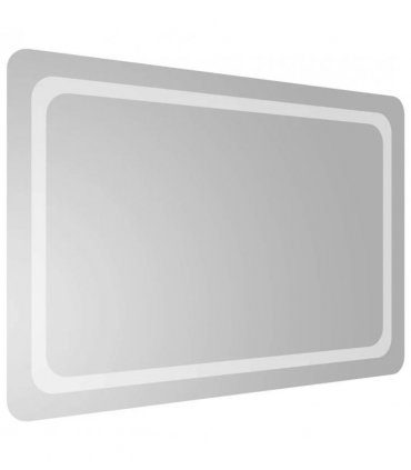 vidaXL LED Bathroom Mirror Transparent 90 x 60 cm Tempered Glass — V0672260127