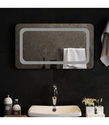 vidaXL LED Bathroom Mirror Transparent 70 x 40 cm Tempered Glass — V0672260128