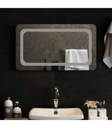 vidaXL LED Bathroom Mirror Transparent 70 x 40 cm Tempered Glass — V0672260128