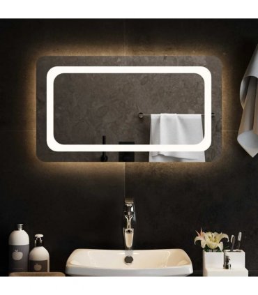 vidaXL LED Bathroom Mirror Transparent 70 x 40 cm Tempered Glass — V0672260128