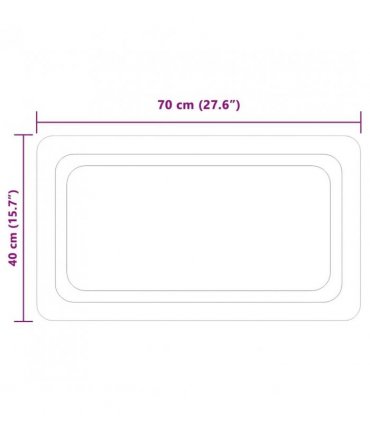 vidaXL LED Bathroom Mirror Transparent 70 x 40 cm Tempered Glass — V0672260128