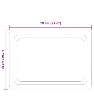 vidaXL LED Bathroom Mirror Transparent 70 x 50 cm Tempered Glass — V0672260129