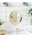 vidaXL LED Bathroom Mirror Transparent Ø 30 cm Tempered Glass — Size: 30 x 30 cm