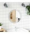 vidaXL LED Bathroom Mirror Transparent Ø 60 cm Tempered Glass — Size: 60 x 60 cm