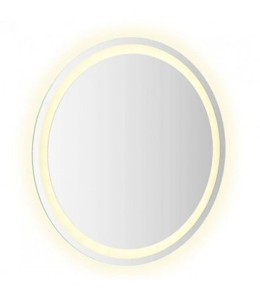 vidaXL LED Bathroom Mirror Transparent Ø 60 cm Tempered Glass — Size: 60 x 60 cm