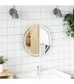 vidaXL LED Bathroom Mirror Transparent Ø 50 cm Tempered Glass — Size: 50 x 50 cm