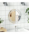 vidaXL LED Bathroom Mirror Transparent Ø 40 cm Tempered Glass — Size: 40 x 40 cm