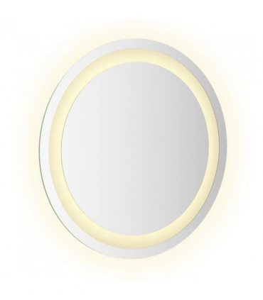 vidaXL LED Bathroom Mirror Transparent Ø 40 cm Tempered Glass — Size: 40 x 40 cm