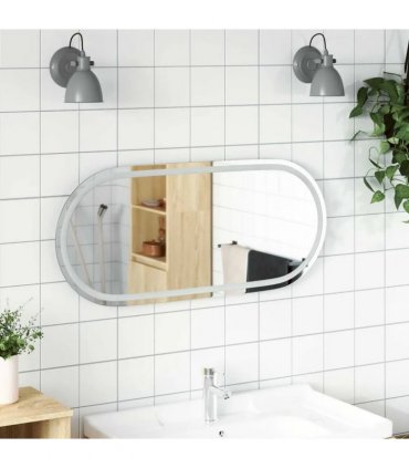 vidaXL LED Bathroom Mirror Transparent 100 x 45 cm Tempered Glass