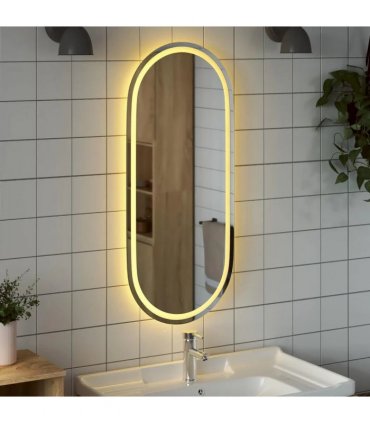 vidaXL LED Bathroom Mirror Transparent 100 x 45 cm Tempered Glass
